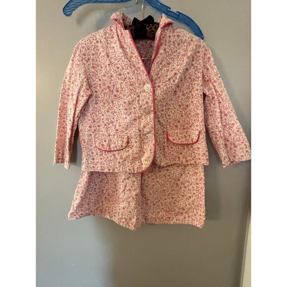 Vintage Handmade Pink Yellow White Floral Blazer and Skirt Set best for XXS - Picture 1 of 8